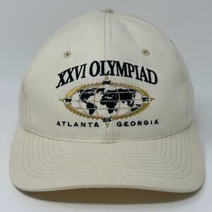 Vintage XXVI Olympiad Atlanta Hat Baseball Cap 1996 Summer Olympic Games White